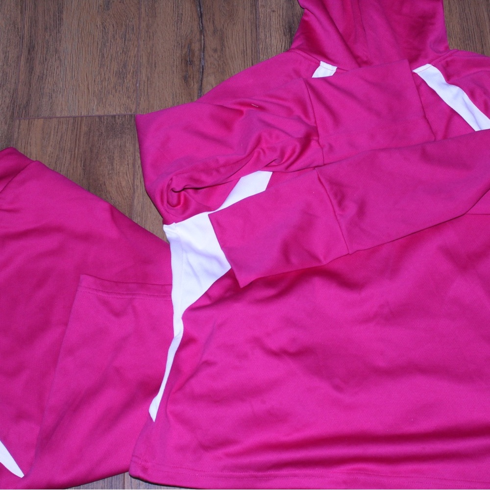 Danskin Now Pink White Zip Up HoodAthleisure Jacket Shorts Set xl top xxl bottom